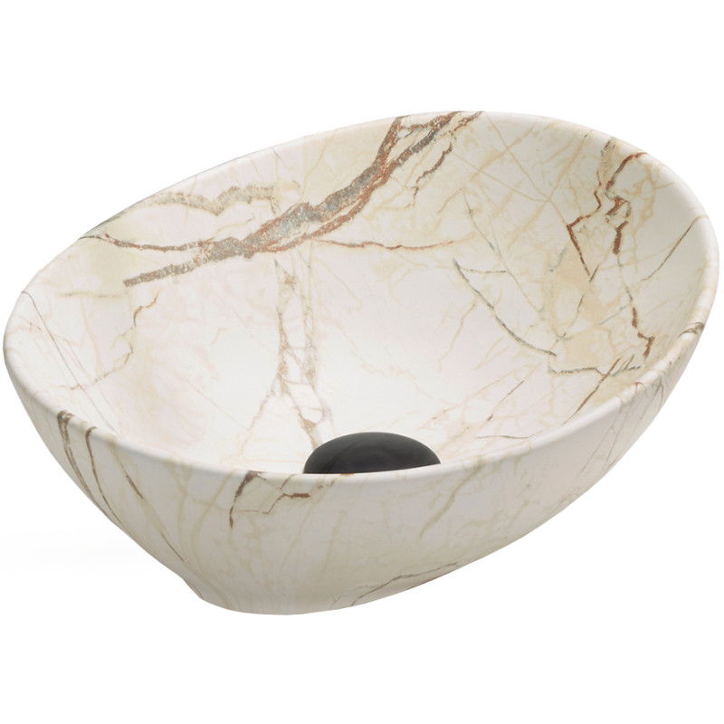 Mexen Elza lavabo de comptoir 40 x 33 cm, Pierre beige - 21014095