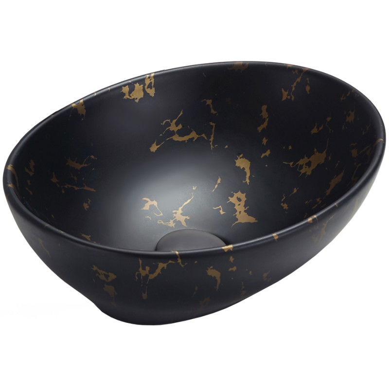 Mexen Elza lavabo de comptoir 40 x 33 cm, Pierre noire - 21014097