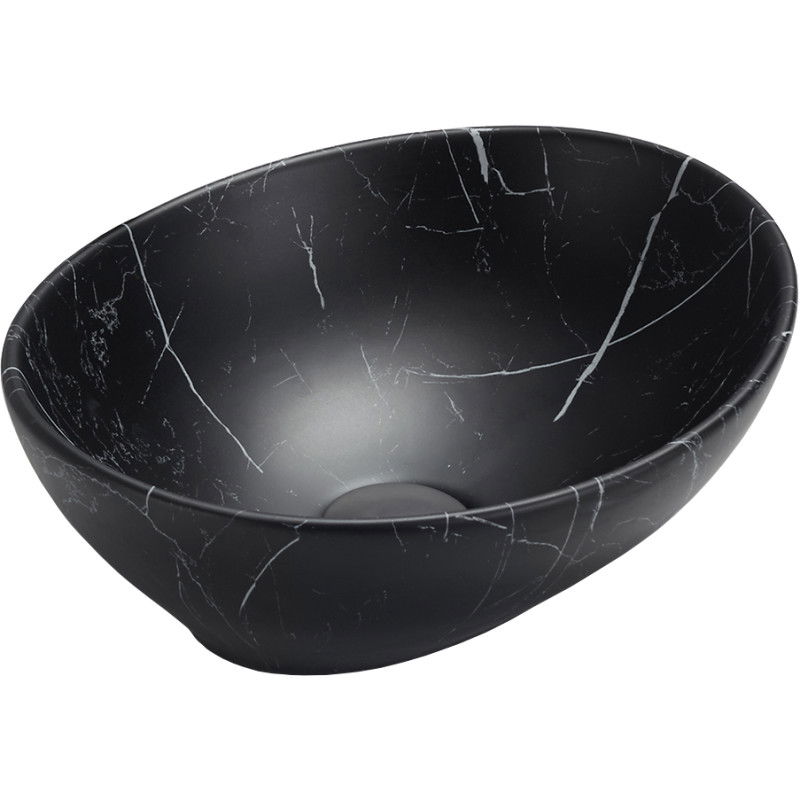 Mexen Elza lavabo de comptoir 40 x 33 cm, Pierre noire - 21014099