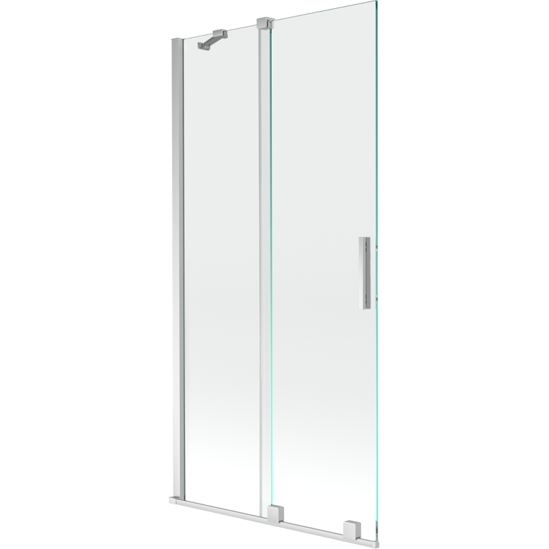 Mexen Velar pare-douche baignoire 2 volets coulissants 95 x 150 cm, transparent, chrome - 896-095-000-01-01