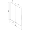 Mexen Velar paroi de douche à 2 panneaux coulissants 100 x 150 cm, transparent, chrome - 896-100-000-01-01