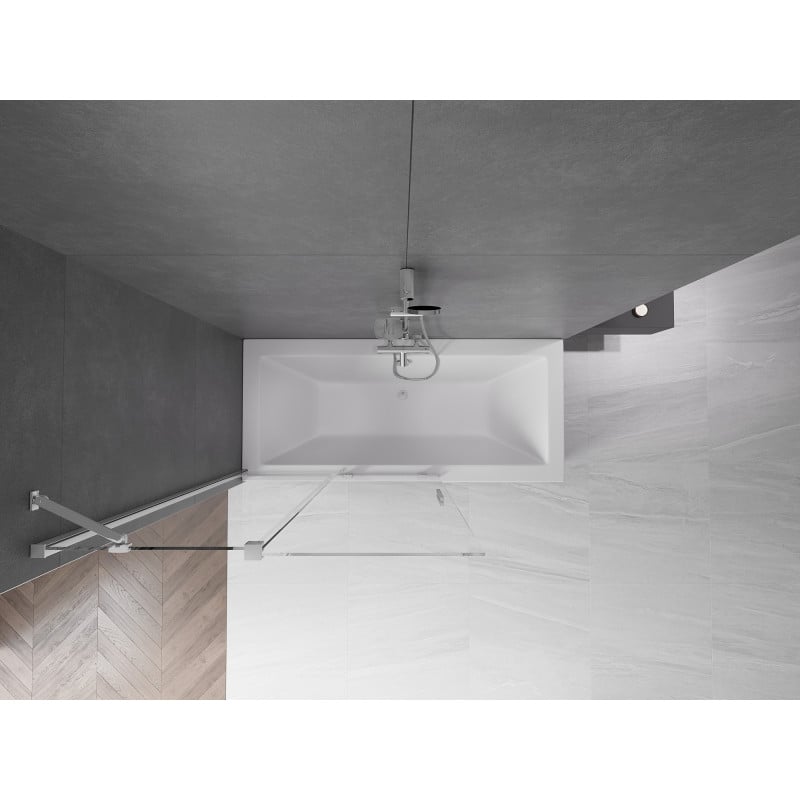 Mexen Velar paroi de baignoire 2 volets coulissants 110 x 150 cm, transparent, chromé - 896-110-000-01-01