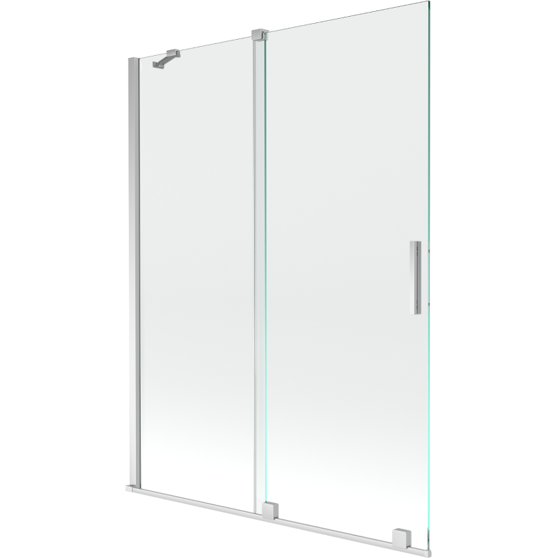 Mexen Velar écran de baignoire à 2 ailes coulissante 130 x 150 cm, transparent, Chrome - 896-130-000-01-01