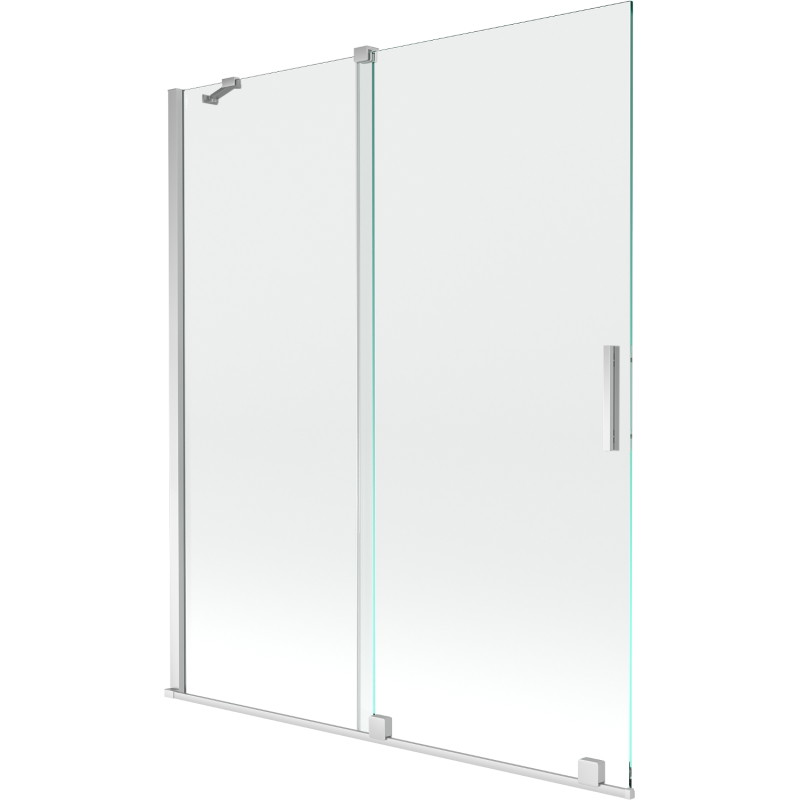 Mexen Velar paravent de baignoire à 2 vantaux coulissants 140 x 150 cm, transparent, chromé - 896-140-000-01-01