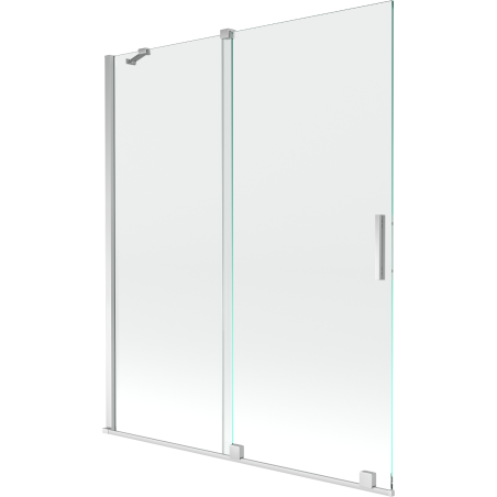 Mexen Velar écran de baignoire à 2 ailes coulissante 140 x 150 cm, transparent, Chrome - 896-140-000-01-01