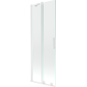 Mexen Velar paroi de baignoire rétractable à 2 volets 70 x 150 cm, transparent, blanc - 896-070-000-01-20
