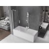Mexen Velar paroi de baignoire rétractable à 2 volets 70 x 150 cm, transparent, blanc - 896-070-000-01-20