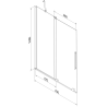 Mexen Velar écran de baignoire à 2 ailes coulissante 70 x 150 cm, transparent, Blanc - 896-070-000-01-20