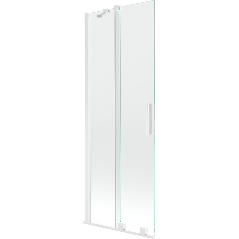 Mexen Velar paroi de baignoire coulissante à 2 panneaux 75 x 150 cm, transparente, blanche - 896-075-000-01-20
