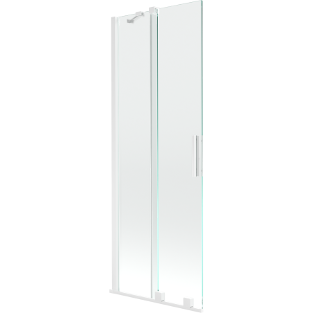Mexen Velar paroi de baignoire coulissante à 2 panneaux 75 x 150 cm, transparente, blanche - 896-075-000-01-20