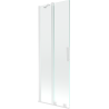 Mexen Velar paroi de baignoire coulissante à 2 panneaux 75 x 150 cm, transparente, blanche - 896-075-000-01-20