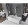 Mexen Velar paroi de baignoire à 2 volets coulissants 75 x 150 cm, transparent, blanc - 896-075-000-01-20