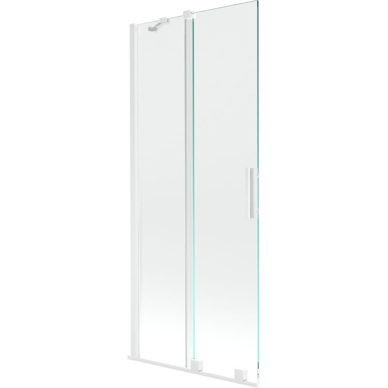 Mexen Velar écran de baignoire à 2 ailes coulissante 85 x 150 cm, transparent, Blanc - 896-085-000-01-20