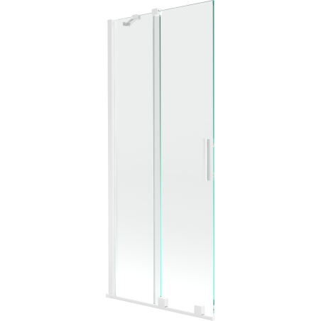 Mexen Velar paroi de baignoire coulissante à 2 panneaux 85 x 150 cm, transparente, blanche - 896-085-000-01-20
