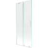 Mexen Velar paroi de baignoire coulissante à 2 panneaux 85 x 150 cm, transparente, blanche - 896-085-000-01-20