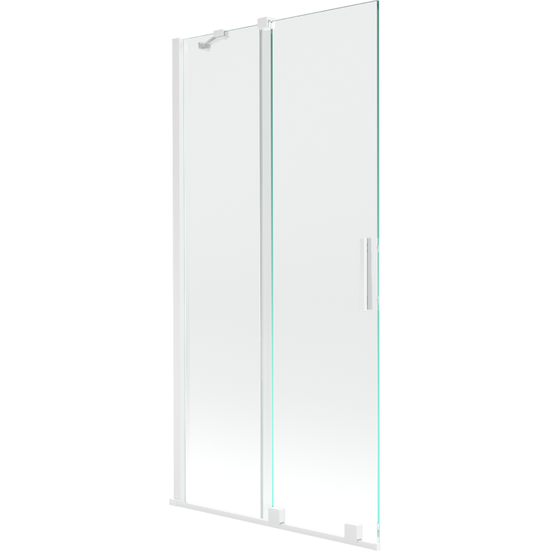 Mexen Velar écran de baignoire à 2 ailes coulissante 90 x 150 cm, transparent, Blanc - 896-090-000-01-20