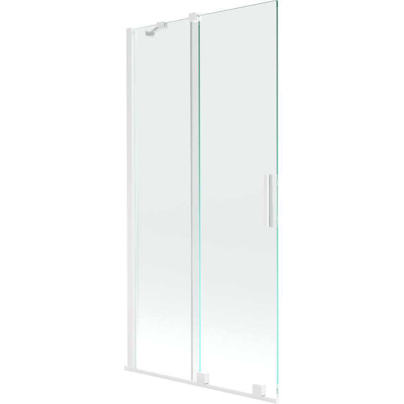 Mexen Velar paroi de baignoire à 2 panneaux coulissants 95 x 150 cm, transparent, blanc - 896-095-000-01-20