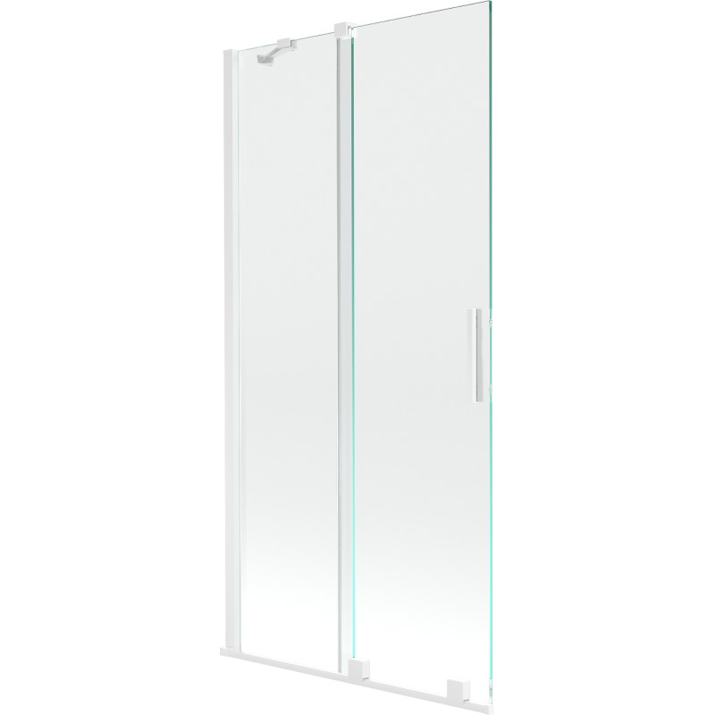 Mexen Velar paroi de baignoire à 2 volets coulissants 95 x 150 cm, transparent, blanc - 896-095-000-01-20