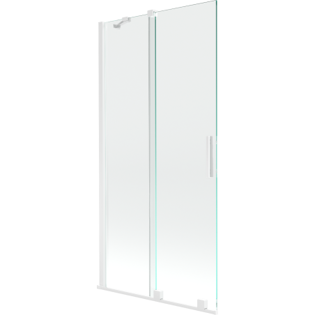 Mexen Velar écran de baignoire à 2 ailes coulissante 95 x 150 cm, transparent, Blanc - 896-095-000-01-20