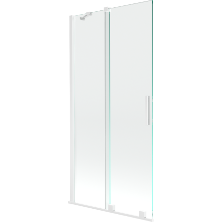 Mexen Velar paroi de baignoire à 2 vantaux coulissants 95 x 150 cm, transparent, blanc - 896-095-000-01-20