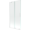 Mexen Velar paroi de baignoire à 2 panneaux coulissants 95 x 150 cm, transparent, blanc - 896-095-000-01-20