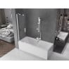 Mexen Velar paroi de baignoire à 2 panneaux coulissants 95 x 150 cm, transparent, blanc - 896-095-000-01-20