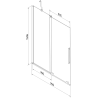 Mexen Velar écran de baignoire à 2 ailes coulissante 95 x 150 cm, transparent, Blanc - 896-095-000-01-20