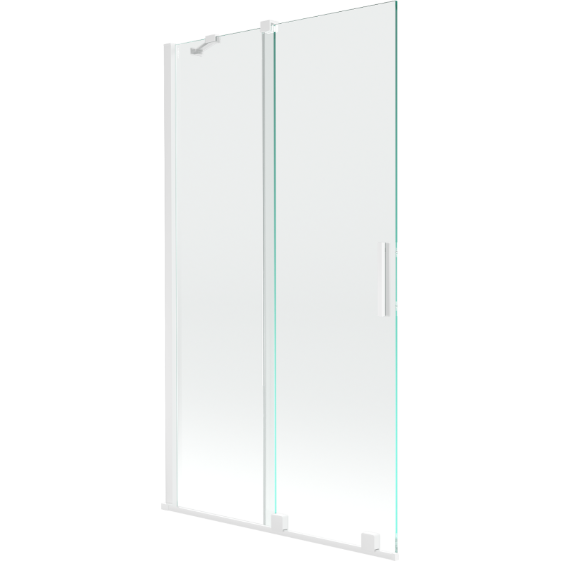 Mexen Velar écran de baignoire à 2 ailes coulissante 100 x 150 cm, transparent, Blanc - 896-100-000-01-20