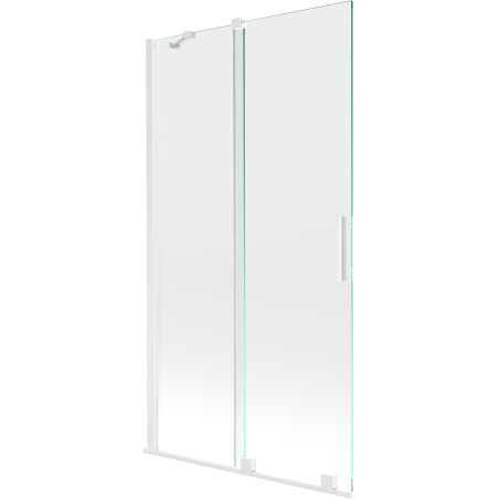 Mexen Velar écran de baignoire à 2 ailes coulissante 100 x 150 cm, transparent, Blanc - 896-100-000-01-20