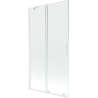 Mexen Velar écran de baignoire à 2 ailes coulissante 100 x 150 cm, transparent, Blanc - 896-100-000-01-20