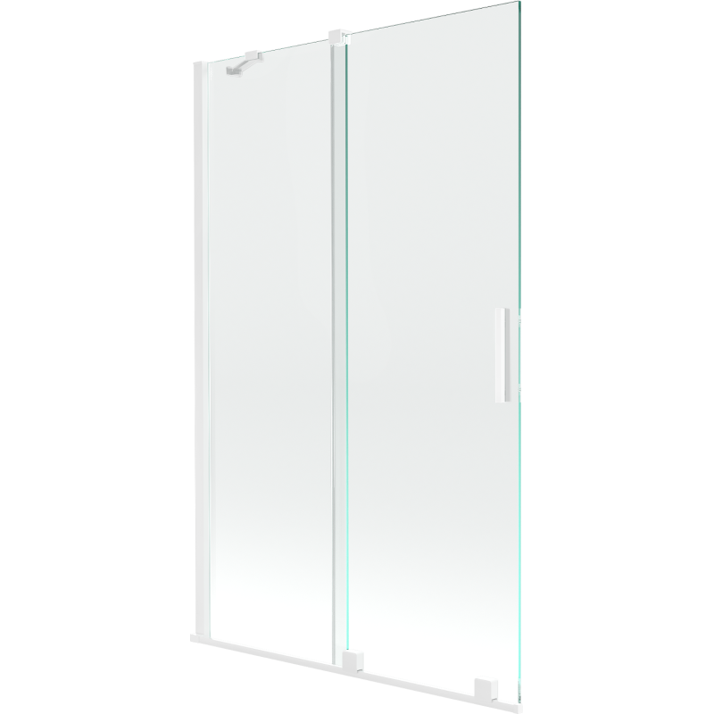 Mexen Velar écran de baignoire à 2 ailes coulissante 110 x 150 cm, transparent, Blanc - 896-110-000-01-20