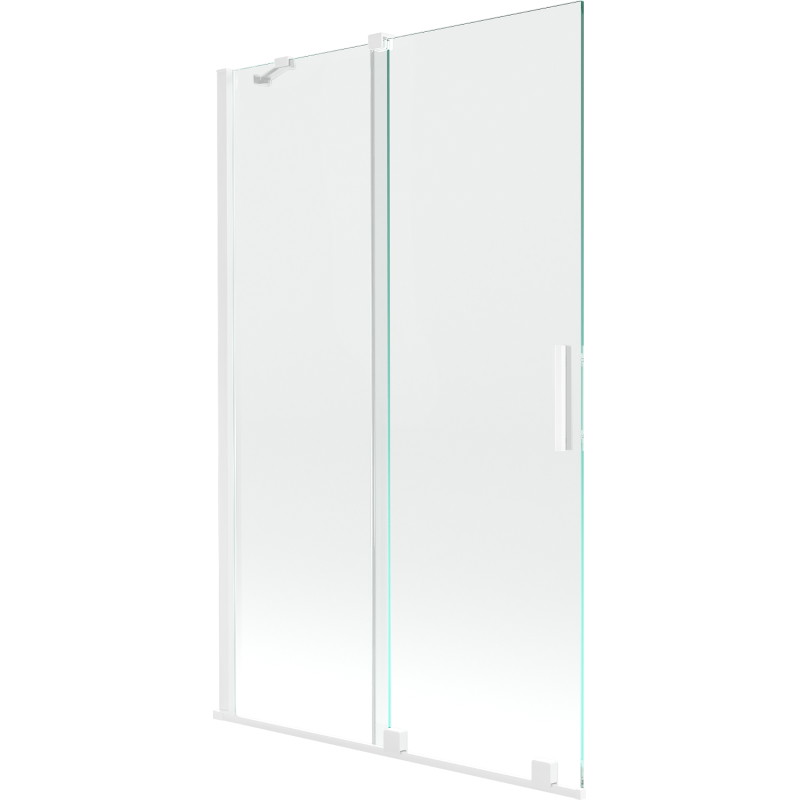 Mexen Velar pare-douche à deux volets coulissants 110 x 150 cm, transparent, blanc - 896-110-000-01-20