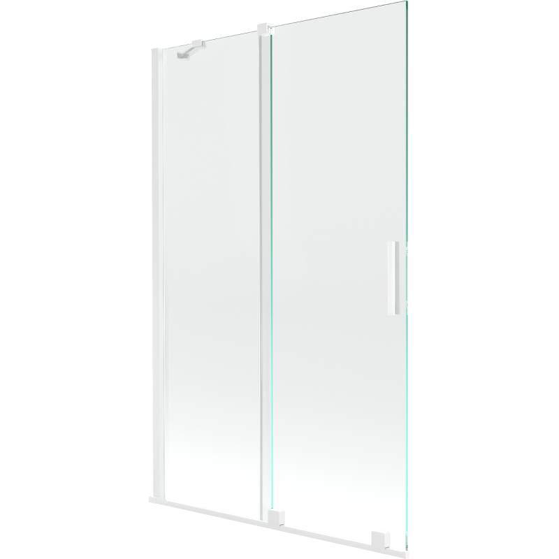Mexen Velar paroi de baignoire 2 volets coulissants 110 x 150 cm, transparent, blanc - 896-110-000-01-20