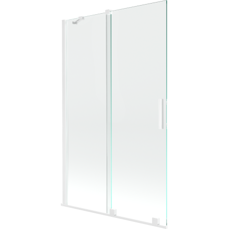 Mexen Velar paravent de baignoire coulissant à 2 vantaux 110 x 150 cm, transparent, blanc - 896-110-000-01-20