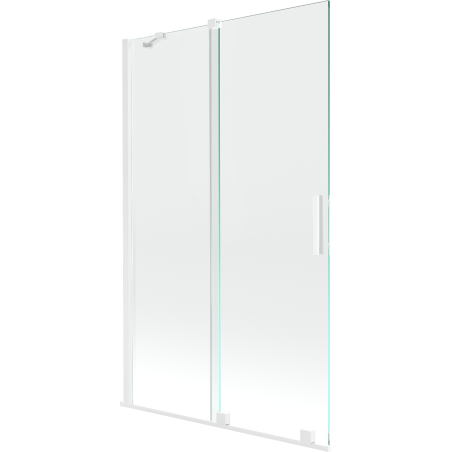 Mexen Velar paroi de baignoire 2 volets coulissants 110 x 150 cm, transparent, blanc - 896-110-000-01-20