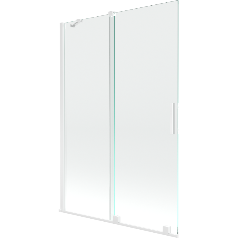 Mexen Velar écran de baignoire à 2 ailes coulissante 120 x 150 cm, transparent, Blanc - 896-120-000-01-20
