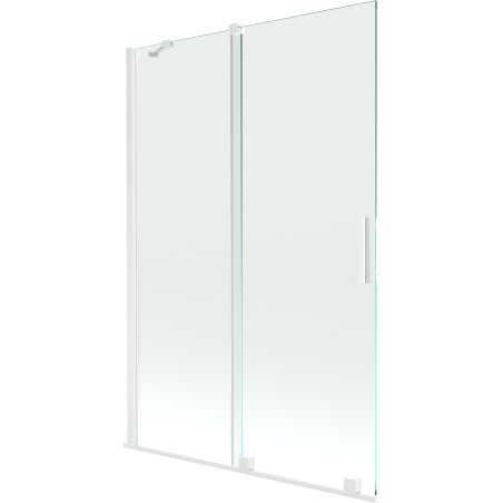 Mexen Velar écran de baignoire à 2 ailes coulissante 120 x 150 cm, transparent, Blanc - 896-120-000-01-20