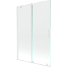 Mexen Velar écran de baignoire à 2 ailes coulissante 120 x 150 cm, transparent, Blanc - 896-120-000-01-20