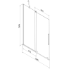 Mexen Velar écran de baignoire à 2 ailes coulissante 120 x 150 cm, transparent, Blanc - 896-120-000-01-20