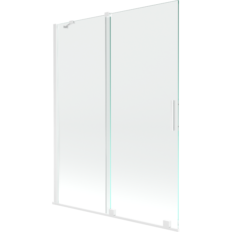 Mexen Velar écran de baignoire à 2 ailes coulissante 130 x 150 cm, transparent, Blanc - 896-130-000-01-20