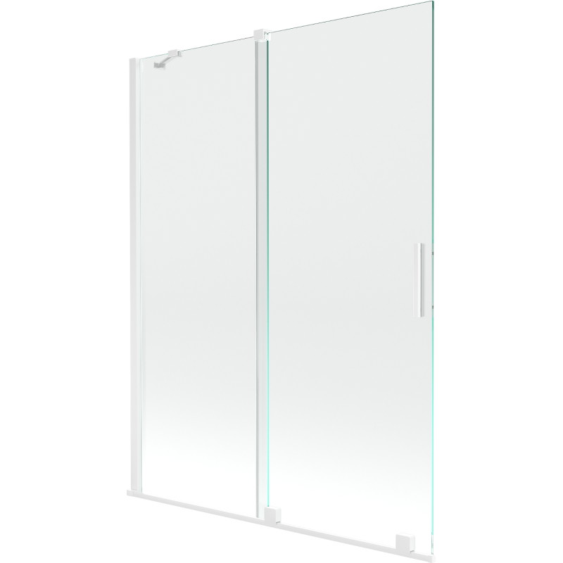Mexen Velar paravent de baignoire coulissant à 2 volets 130 x 150 cm, transparent, blanc - 896-130-000-01-20