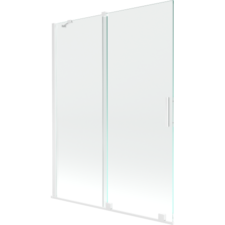 Mexen Velar écran de baignoire à 2 ailes coulissante 130 x 150 cm, transparent, Blanc - 896-130-000-01-20
