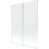 Mexen Velar écran de baignoire à 2 ailes coulissante 130 x 150 cm, transparent, Blanc - 896-130-000-01-20