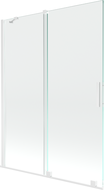 Mexen Velar paroi de baignoire 2 volets coulissants 130 x 150 cm, transparent, blanc - 896-130-000-01-20
