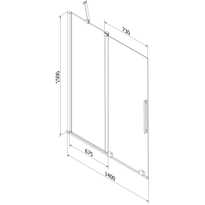 Mexen Velar paroi de baignoire à 2 panneaux coulissants 140 x 150 cm, transparent, blanc - 896-140-000-01-20
