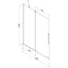 Mexen Velar paroi de baignoire à 2 panneaux coulissants 140 x 150 cm, transparent, blanc - 896-140-000-01-20