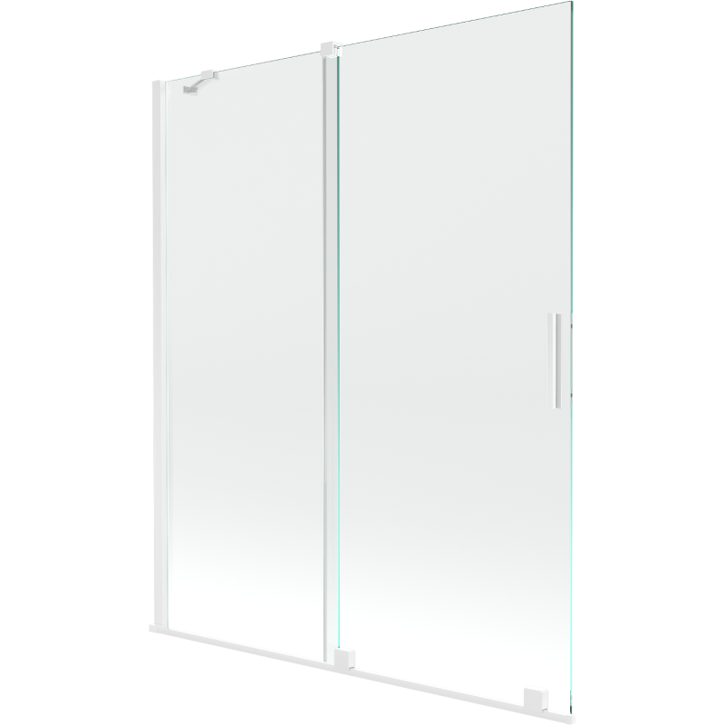 Mexen Velar écran de baignoire à 2 ailes coulissante 140 x 150 cm, transparent, Blanc - 896-140-000-01-20