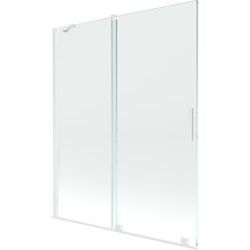 Mexen Velar paroi de baignoire à 2 panneaux coulissants 140 x 150 cm, transparent, blanc - 896-140-000-01-20