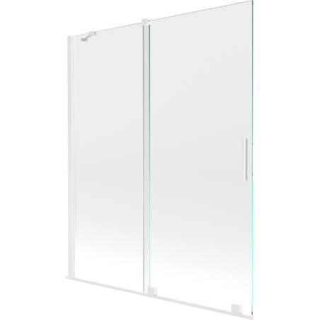 Mexen Velar écran de baignoire à 2 ailes coulissante 140 x 150 cm, transparent, Blanc - 896-140-000-01-20