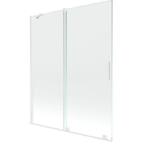 Mexen Velar paroi de baignoire à 2 panneaux coulissants 140 x 150 cm, transparent, blanc - 896-140-000-01-20